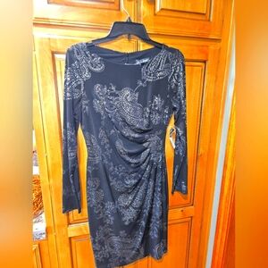 Jessica Howard Elegant Black Paisley Dress Size 6